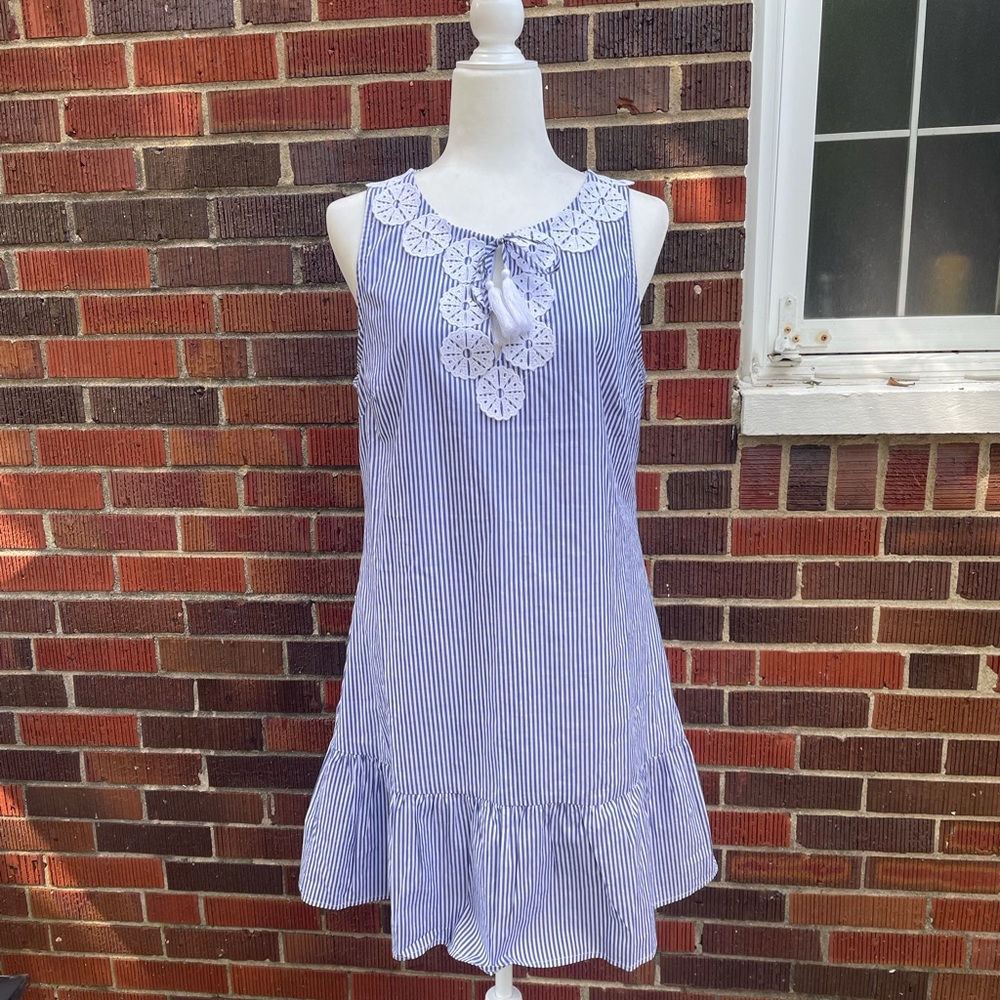 SAIL TO SABLE Blue & White Stripe Nautical Dress